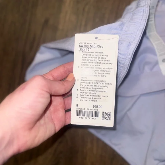 NWT Lululemon Swiftly Mid-rise Short 3" - Picture 5 of 8